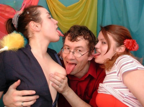 Bisexual teens have a threesome with a somewhat older guy