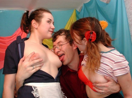 Bisexual teens have a threesome with a somewhat older guy