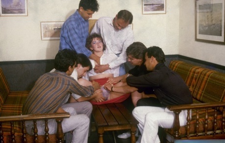 Mature lady from the 70s Rosie gets gangbanged on her wedding anniversary