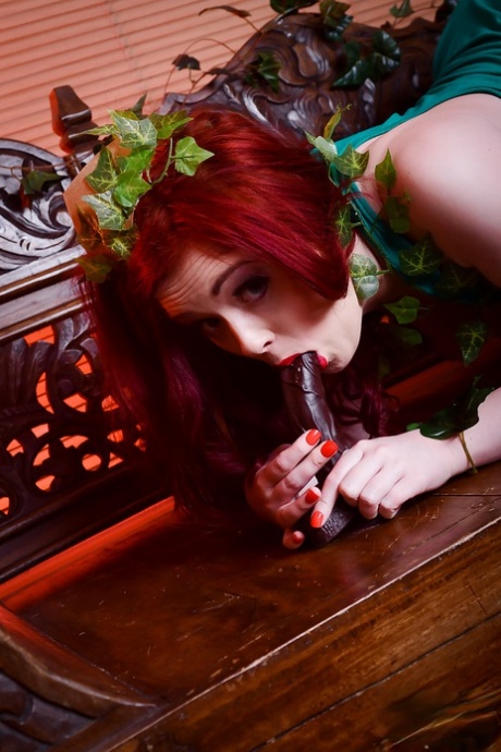 Redhead cosplayer Jaye Rose enjoys her costume masturbation fetish