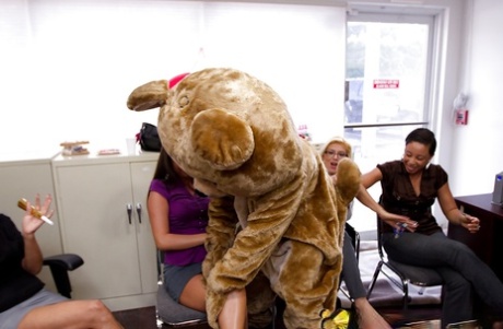 Sexy babe gets fucked hardcore at her birthday party in the office