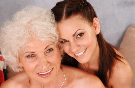 Salacious grannies have a passionate lesbian foursome with teenage girls