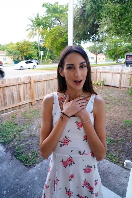 Skinny sweetie Natalia Nix removes her dress and gets her twat destroyed