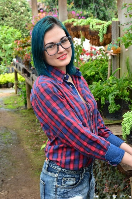 Blue-haired Clara Lucia and her boyfriend and getting kinky in the bedroom.