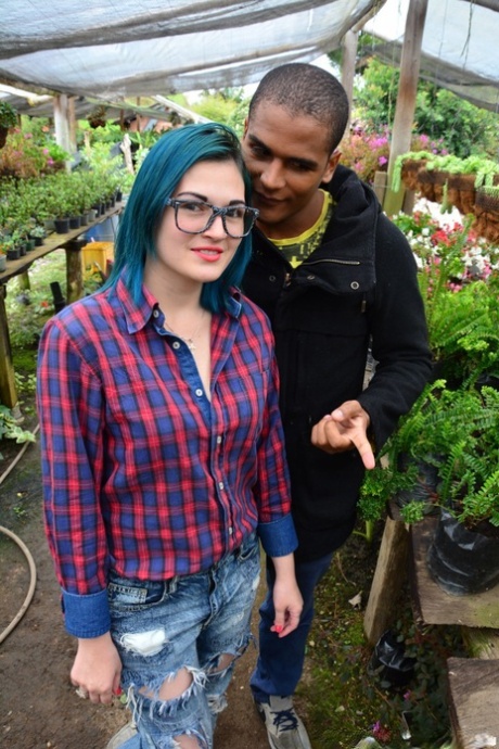 Blue-haired Clara Lucia and her boyfriend and getting kinky in the bedroom.