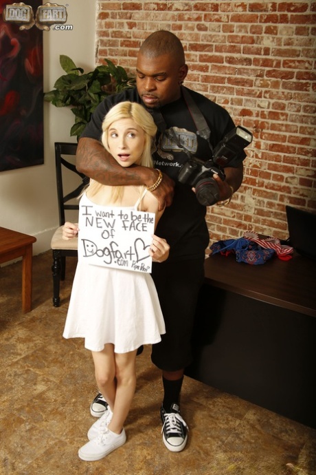 Petite blonde Piper Perri enjoys a nice big black cock in interracial POV sex