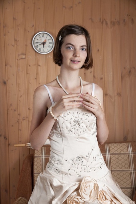 Hot Lady Phanthom strips her vintage dress & lingerie to spread her fuzzy muff