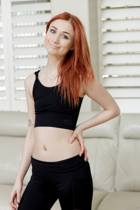Redheaded teen Scarlet Skies enjoys an intense POV fuck with her boyfriend