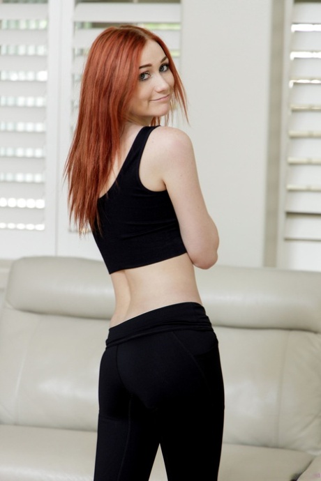 Redheaded teen Scarlet Skies enjoys an intense POV fuck with her boyfriend