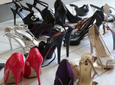 Older ladies show their mature feet in hot shoes in a foot fetish compilation