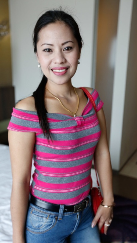 Pretty amateur Asian babe Noti unveils her body and gets fucked in POV action