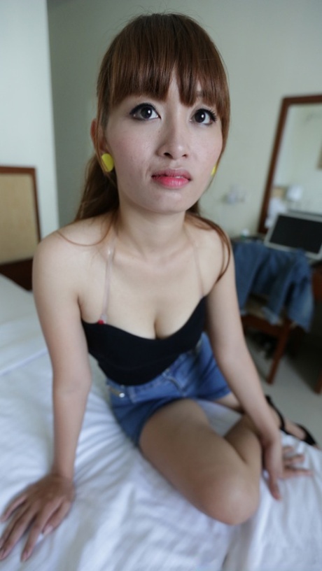 Sexy Asian MILF Yum B strips naked before sucking & fucking a dick in POV