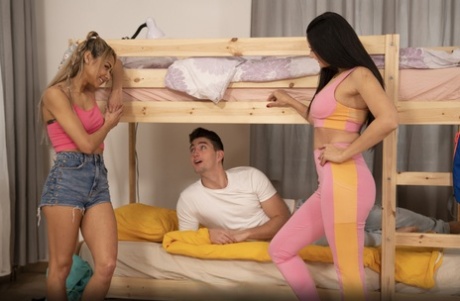 Cute blonde gets ass fucked by her yoga instructor in front of her girlfriends