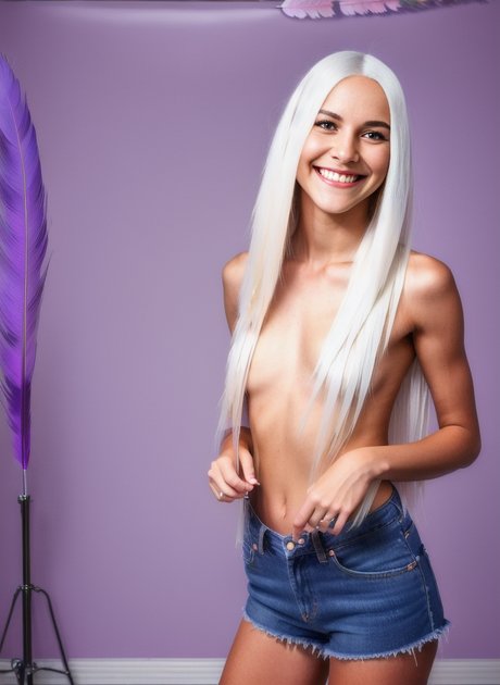 Smiley AI generated model Lucy Wintrot shows her tiny tits & her perfect ass