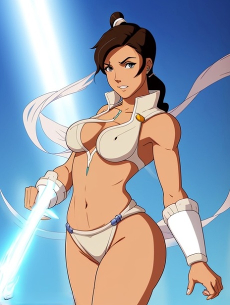 AI generated Hentai babe Korra shows her big boobs & her great ass