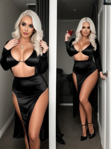 Gorgeous AI generated blonde Sandra Wilkins flaunts her beautiful big boobs