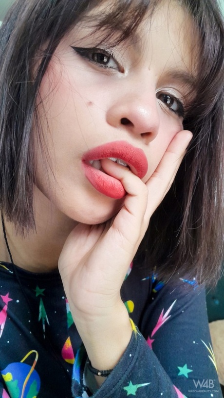 Sexy Latina teen Lilith Baph unveils her pierced titties and hot juicy muff
